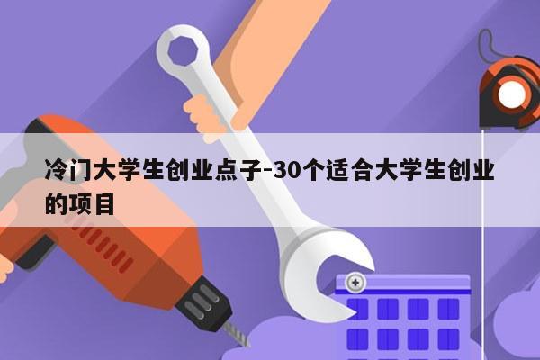 冷门大学生创业点子-30个适合大学生创业的项目