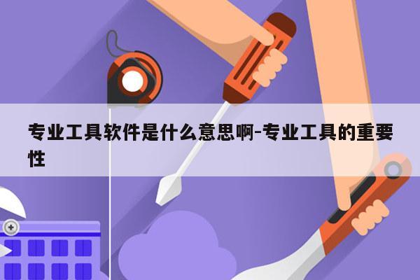 专业工具软件是什么意思啊-专业工具的重要性