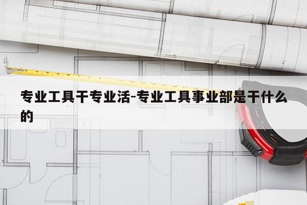 专业工具干专业活-专业工具事业部是干什么的
