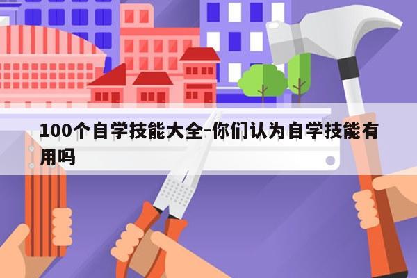 100个自学技能大全-你们认为自学技能有用吗