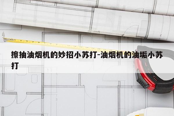 擦抽油烟机的妙招小苏打-油烟机的油垢小苏打