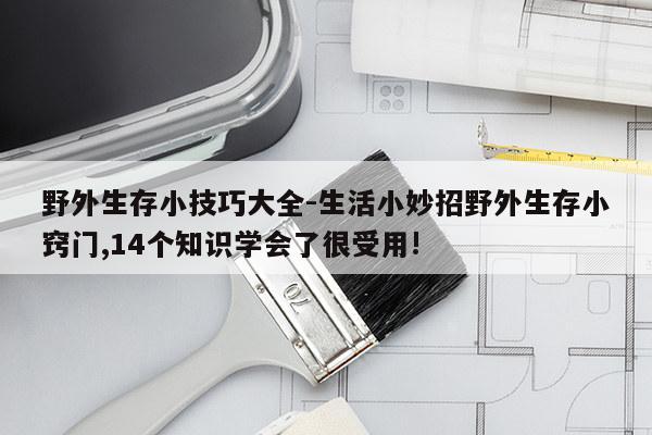 野外生存小技巧大全-生活小妙招野外生存小窍门,14个知识学会了很受用!