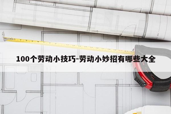100个劳动小技巧-劳动小妙招有哪些大全