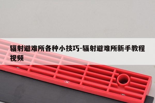 辐射避难所各种小技巧-辐射避难所新手教程视频