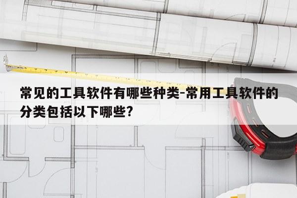 常见的工具软件有哪些种类-常用工具软件的分类包括以下哪些?