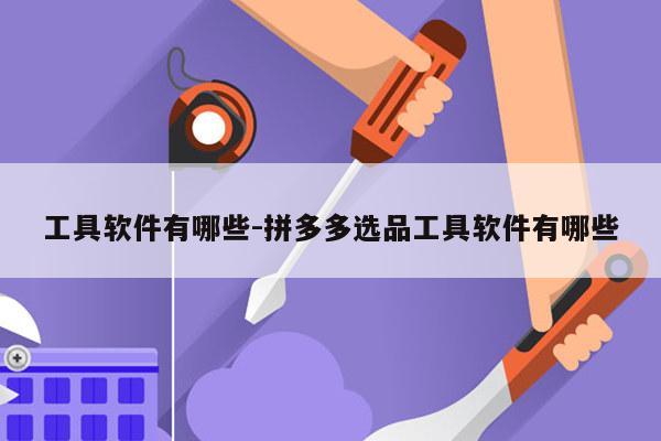 工具软件有哪些-拼多多选品工具软件有哪些