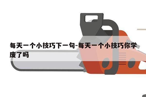 每天一个小技巧下一句-每天一个小技巧你学废了吗